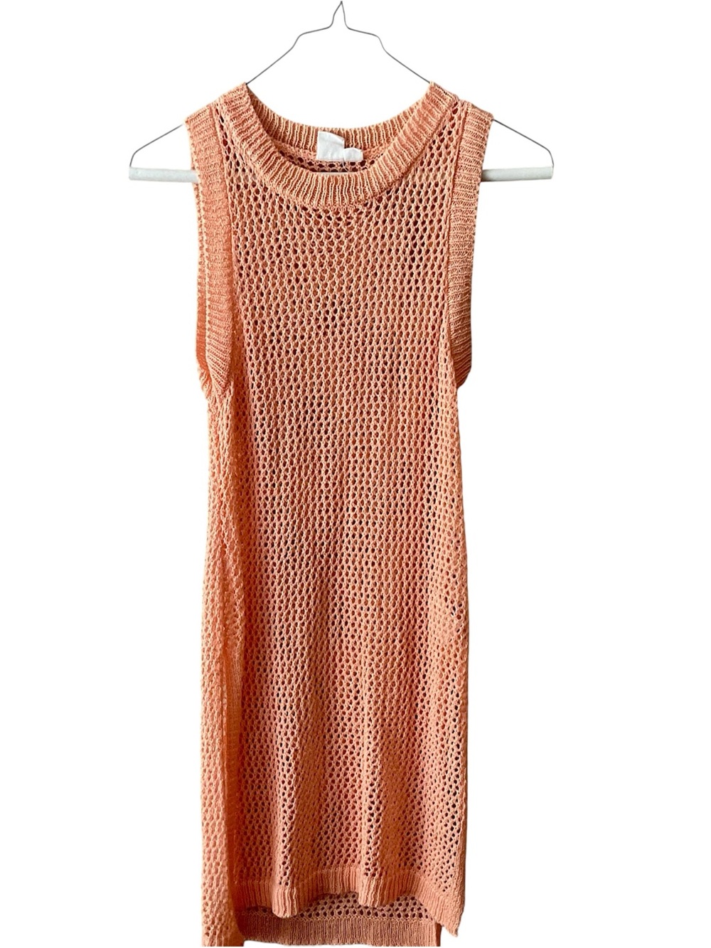 Roxy Peach Open-Knit Sleeveless Coverup